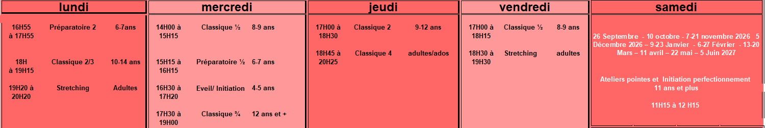 horaires